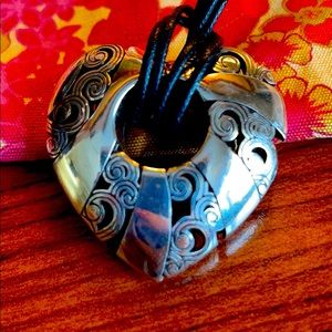 Brighton silver heart necklace! Perfect condition!